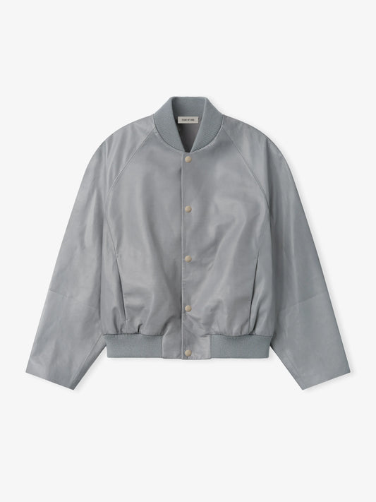 Fear of God Essentials Leather 9 Raglan Bomber Jacket